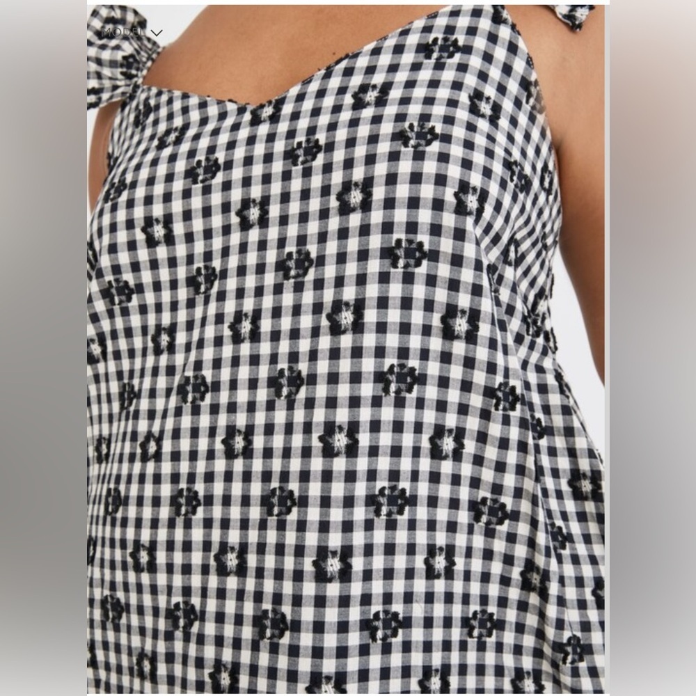 Madewell Ruffle-Hem Tent Midi Dress in Clip Gingham - Picture 2 of 9